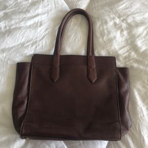 Fossil Leather Tote Wine Color